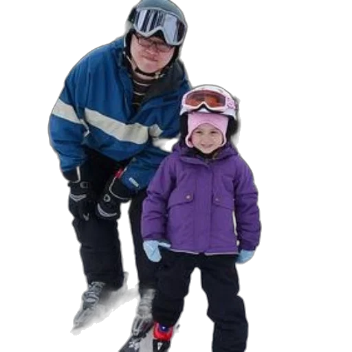 snow, man, child, ski transparent PNG cut-out