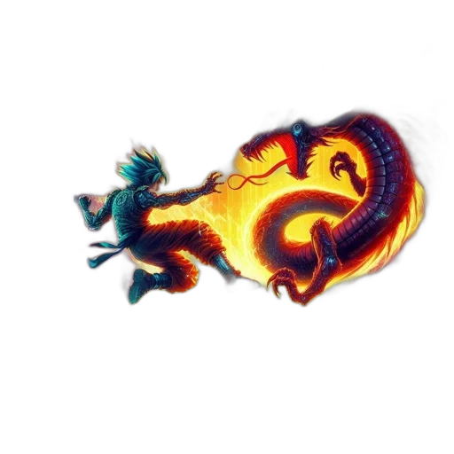 dragon, staff, creature, weapon transparent PNG cut-out