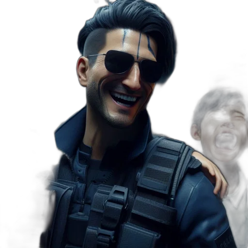 jacket, face, mask, weapon transparent PNG cut-out
