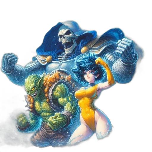 concept art, fantasy art, comic book art, pixel art transparent PNG cut-out