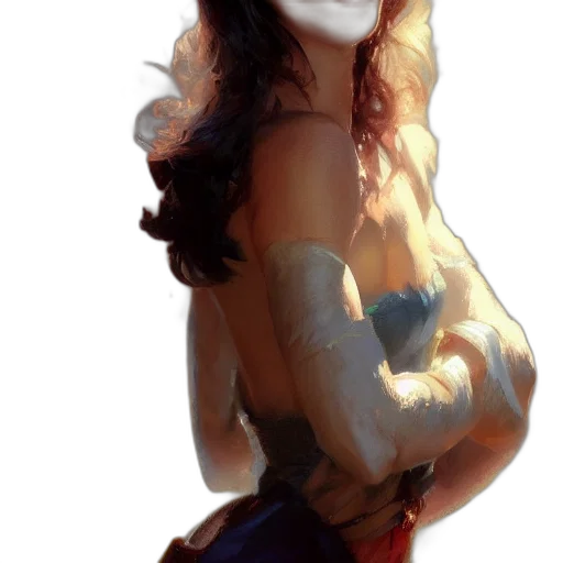 dress, face, comic book art, fantasy art transparent PNG cut-out