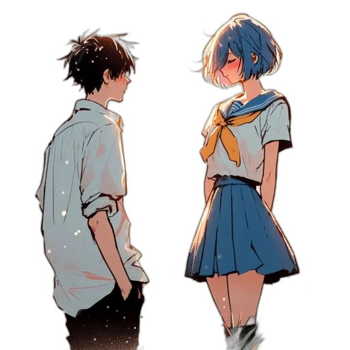 dress, anime, concept art, watercolor transparent PNG cut-out