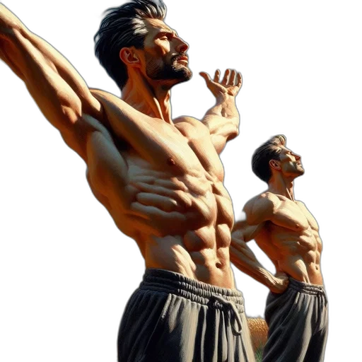 photorealistic, 3d render, concept art, two transparent PNG cut-out