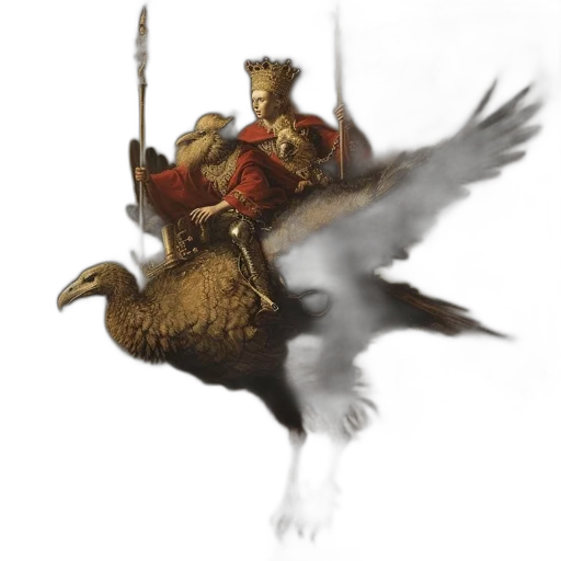 dragon, sword, crown, fantasy art transparent PNG cut-out