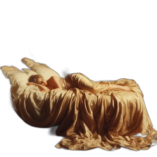 dress, furniture, oil painting, photorealistic transparent PNG cut-out
