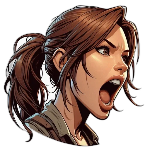 face, comic book art, concept art, photorealistic transparent PNG cut-out