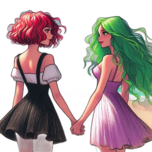 dress, concept art, watercolor, anime transparent PNG cut-out