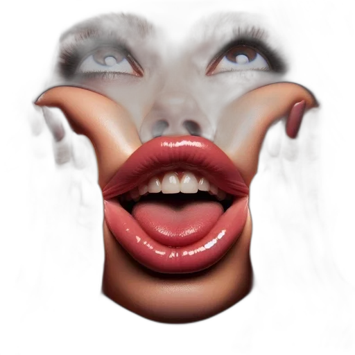 face, mask, creature, photorealistic transparent PNG cut-out