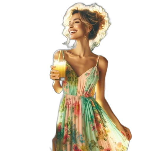 dress, photorealistic, watercolor, oil painting transparent PNG cut-out