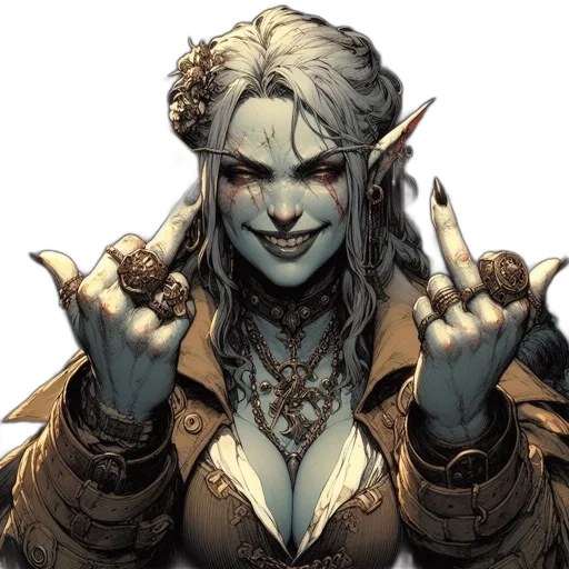 comic book art, fantasy art, concept art, enigmatic transparent PNG cut-out