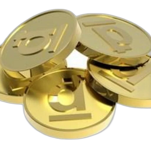 jewelry, 3d render, golden, coins transparent PNG cut-out