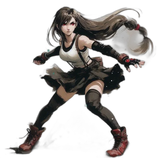 weapon, hair, dress, staff transparent PNG cut-out