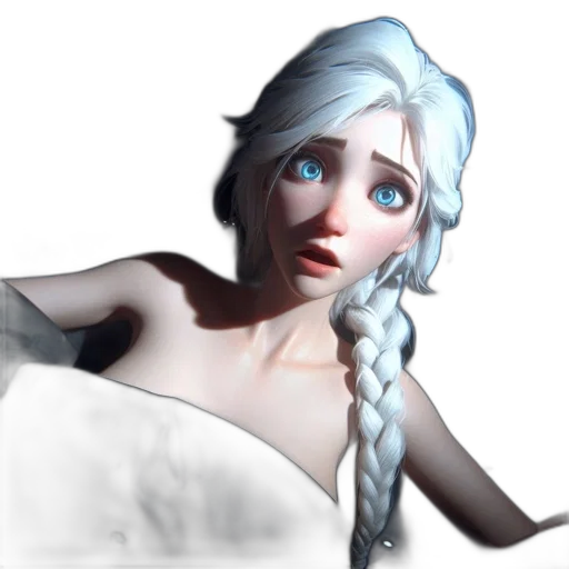 face, dress, concept art, 3d render transparent PNG cut-out