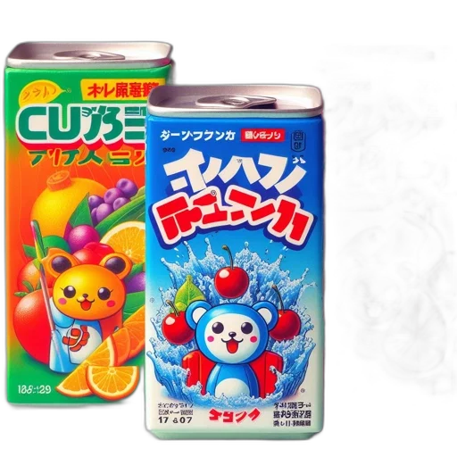 food, vaporwave, three, colorful transparent PNG cut-out