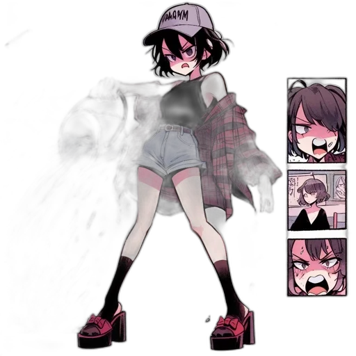 hat, concept art, anime, pixel art transparent PNG cut-out