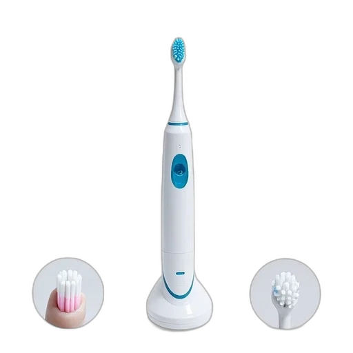 white, electric, toothbrush, blue transparent PNG cut-out