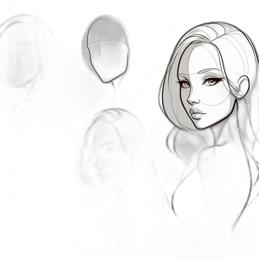 face, mask, hair, concept art transparent PNG cut-out