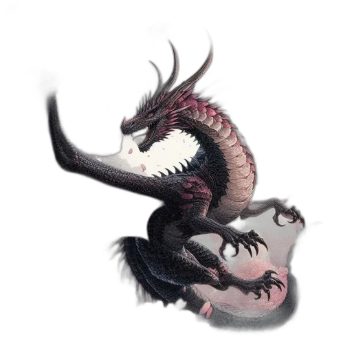 dragon, creature, animal, staff transparent PNG cut-out