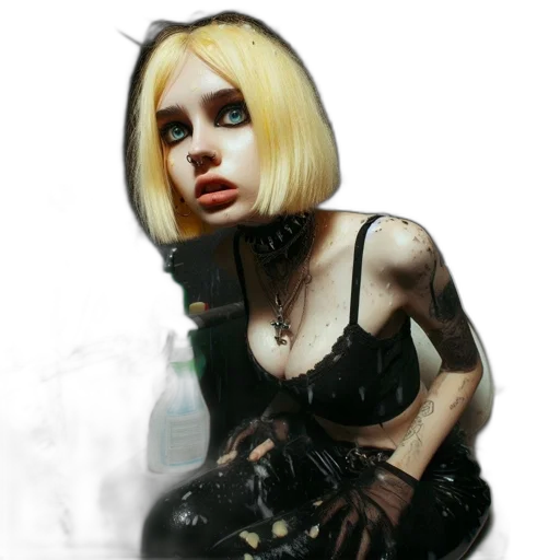 robot, dress, face, weapon transparent PNG cut-out
