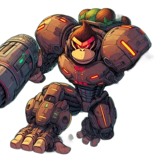 robot, weapon, concept art, pixel art transparent PNG cut-out