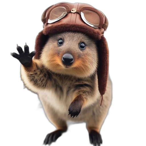 animal, hat, creature, staff transparent PNG cut-out