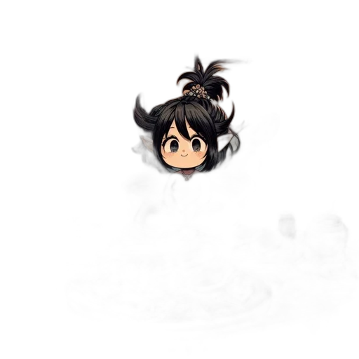 hair, dragon, creature, staff transparent PNG cut-out