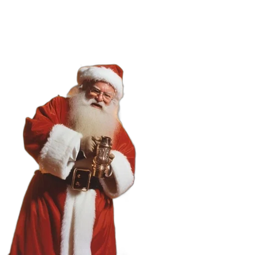3d render, santa, claus, stands transparent PNG cut-out
