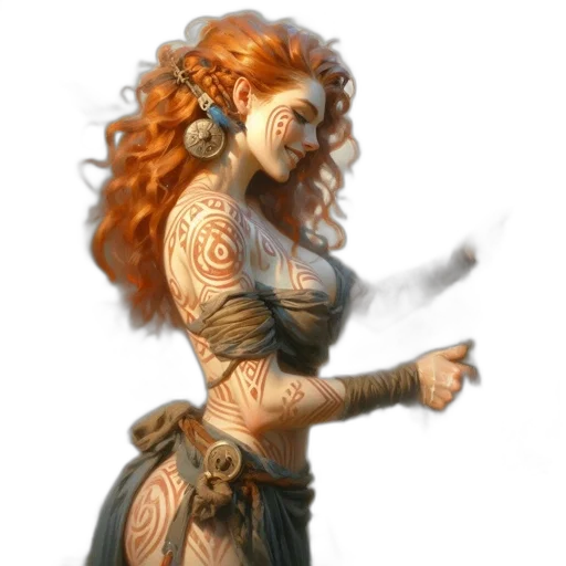 staff, mask, dress, jewelry transparent PNG cut-out