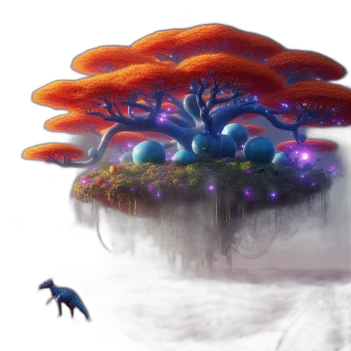 tree, creature, dragon, crown transparent PNG cut-out