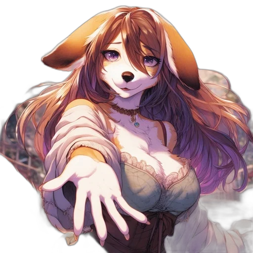 dress, animal, creature, staff transparent PNG cut-out