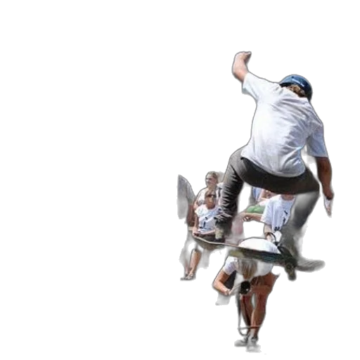 skateboarder, performs, trick, front transparent PNG cut-out