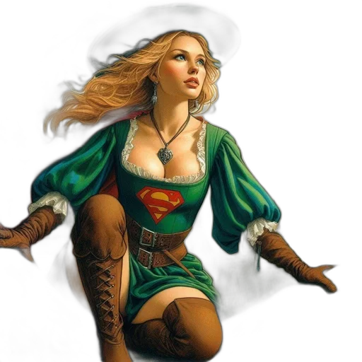 dress, fantasy art, comic book art, concept art transparent PNG cut-out