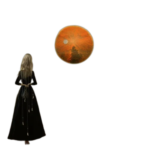 dress, umbrella, hair, staff transparent PNG cut-out