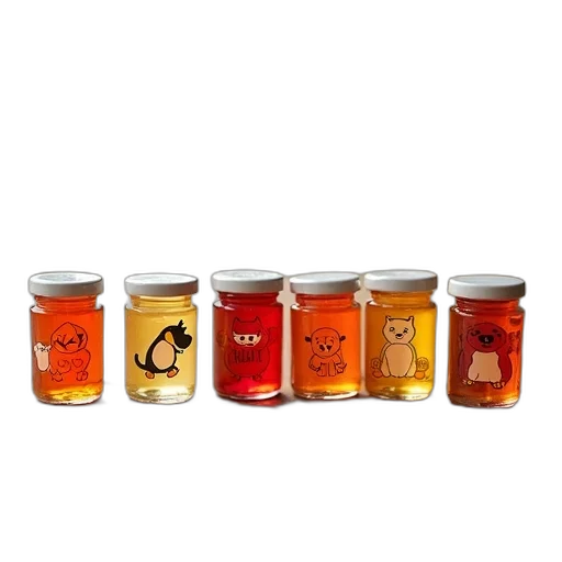 set, six, small, jars transparent PNG cut-out