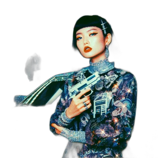 robot, weapon, staff, jacket transparent PNG cut-out