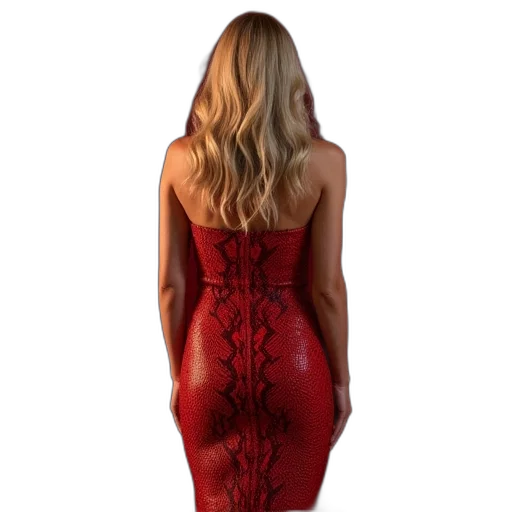 dress, 3d render, red, woman transparent PNG cut-out