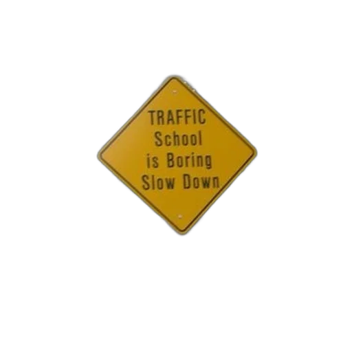 car, yellow, diamond-shaped, sign transparent PNG cut-out