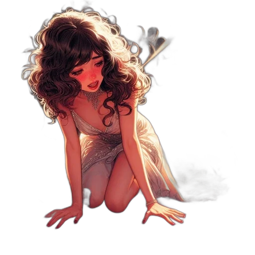 dress, concept art, comic book art, fantasy art transparent PNG cut-out