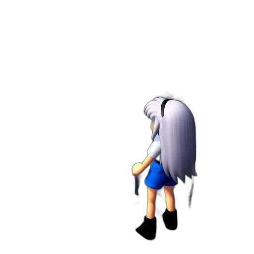 hair, staff, dress, weapon transparent PNG cut-out
