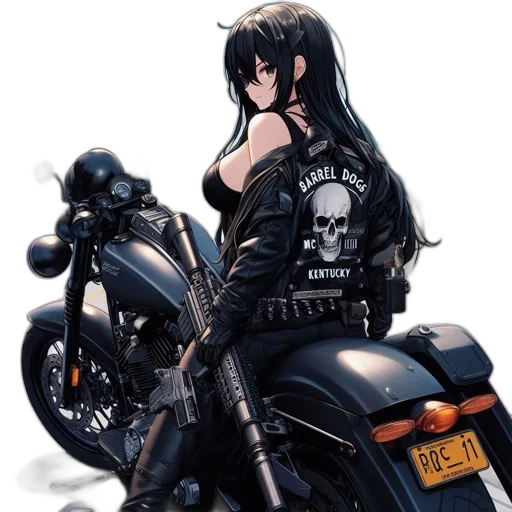 jacket, weapon, comic book art, anime transparent PNG cut-out