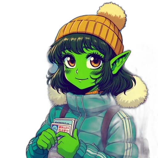 jacket, hat, staff, dragon transparent PNG cut-out