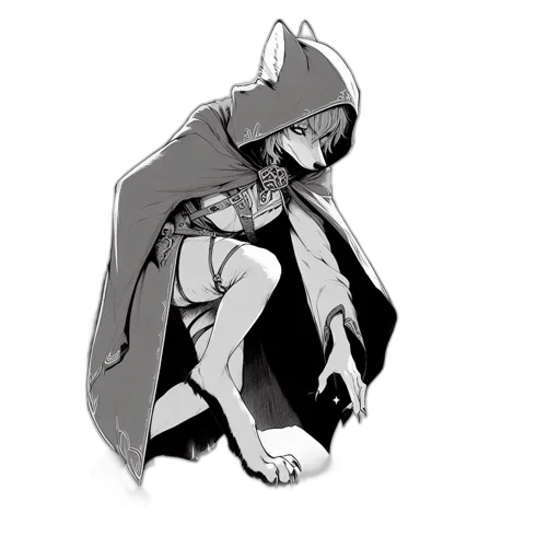 jacket, mask, staff, creature transparent PNG cut-out