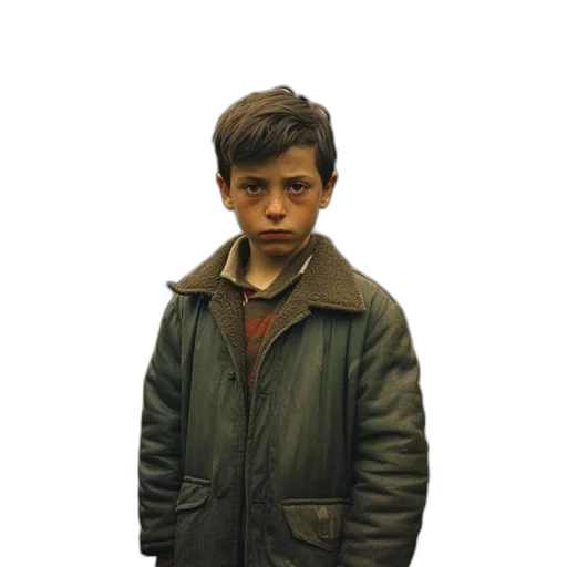 jacket, face, creature, photorealistic transparent PNG cut-out