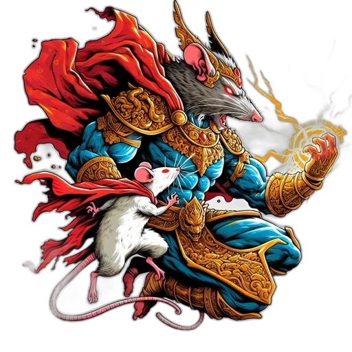 dragon, mask, staff, sword transparent PNG cut-out