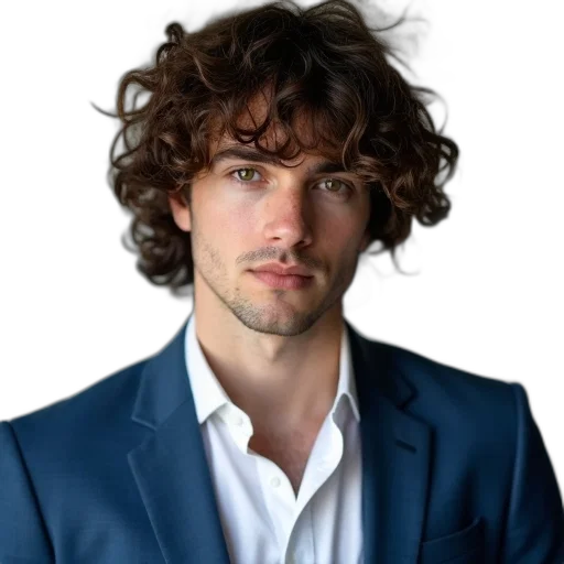 staff, hair, face, jacket transparent PNG cut-out