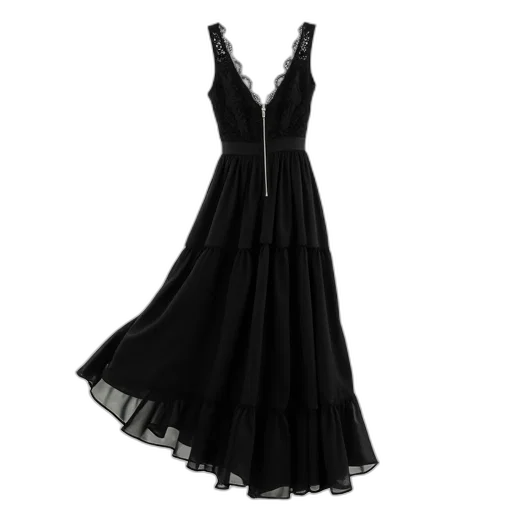 dress, dark, monochrome, black transparent PNG cut-out