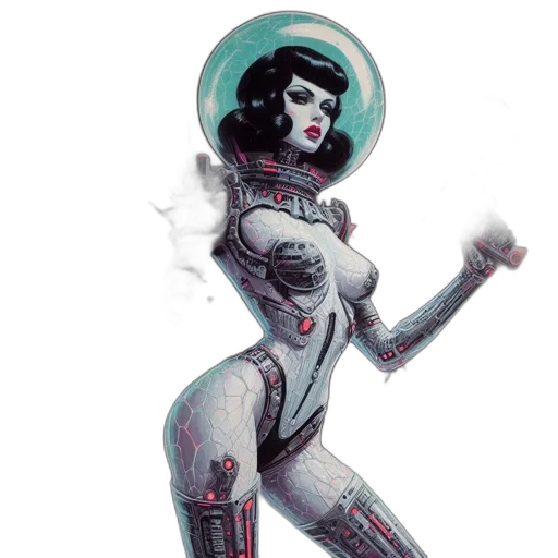 robot, concept art, comic book art, fantasy art transparent PNG cut-out