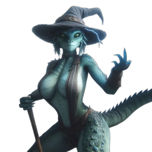 dragon, staff, creature, hat transparent PNG cut-out