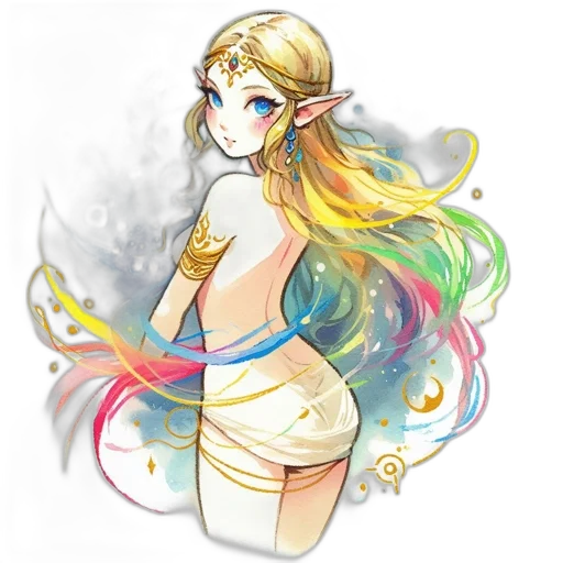 dress, staff, fantasy art, concept art transparent PNG cut-out