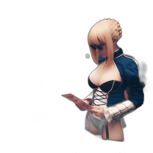 jacket, robot, staff, weapon transparent PNG cut-out
